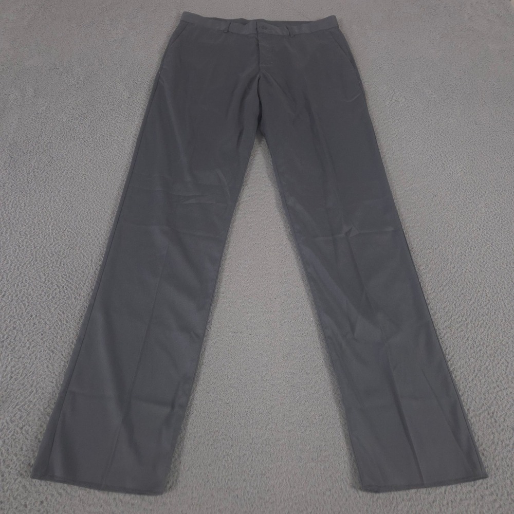 Nike Pants Mens 34x36 Gray Dri-Fit Essential Flex Straight Leg Pleated Un-Hemmed
